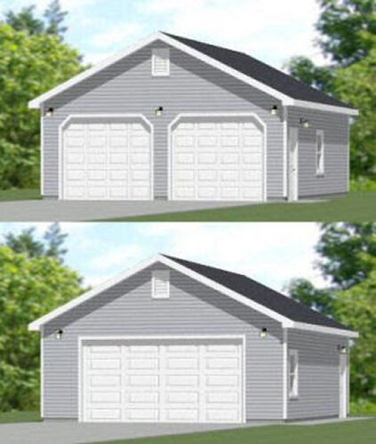 24×30 2-Car Garage — 720 sq ft — PDF Floor Plan — Model 3