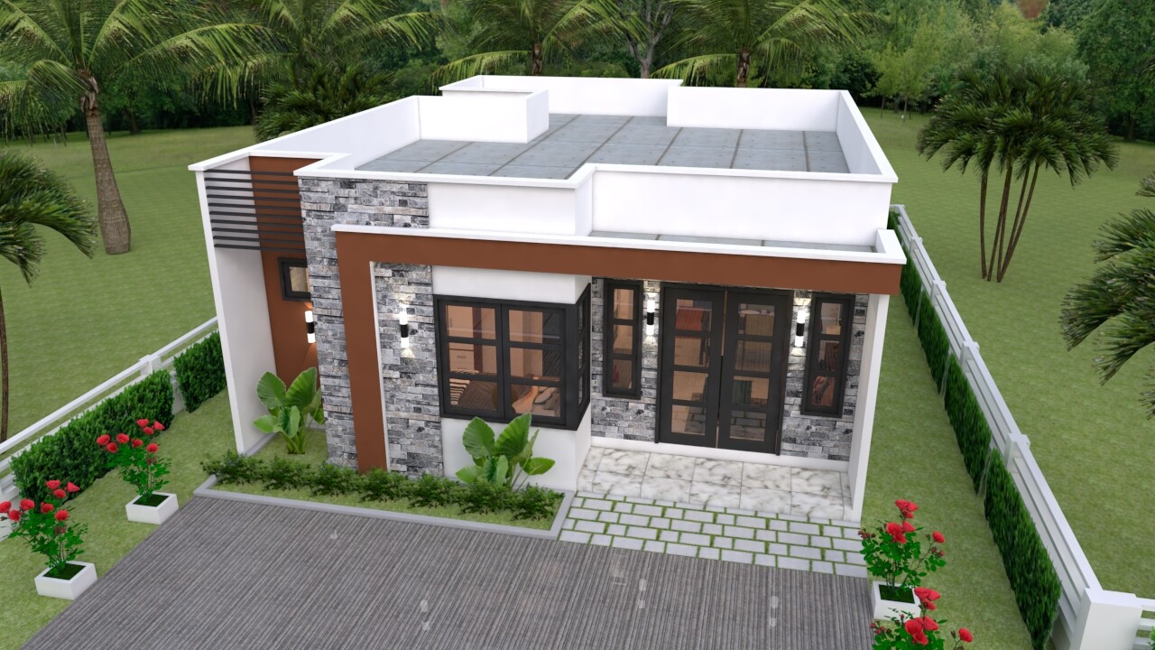 House Design Plan 8×11 Meter 26×36 Feet 3 Bedrooms Terrace Roof (A4 Hard Copy)