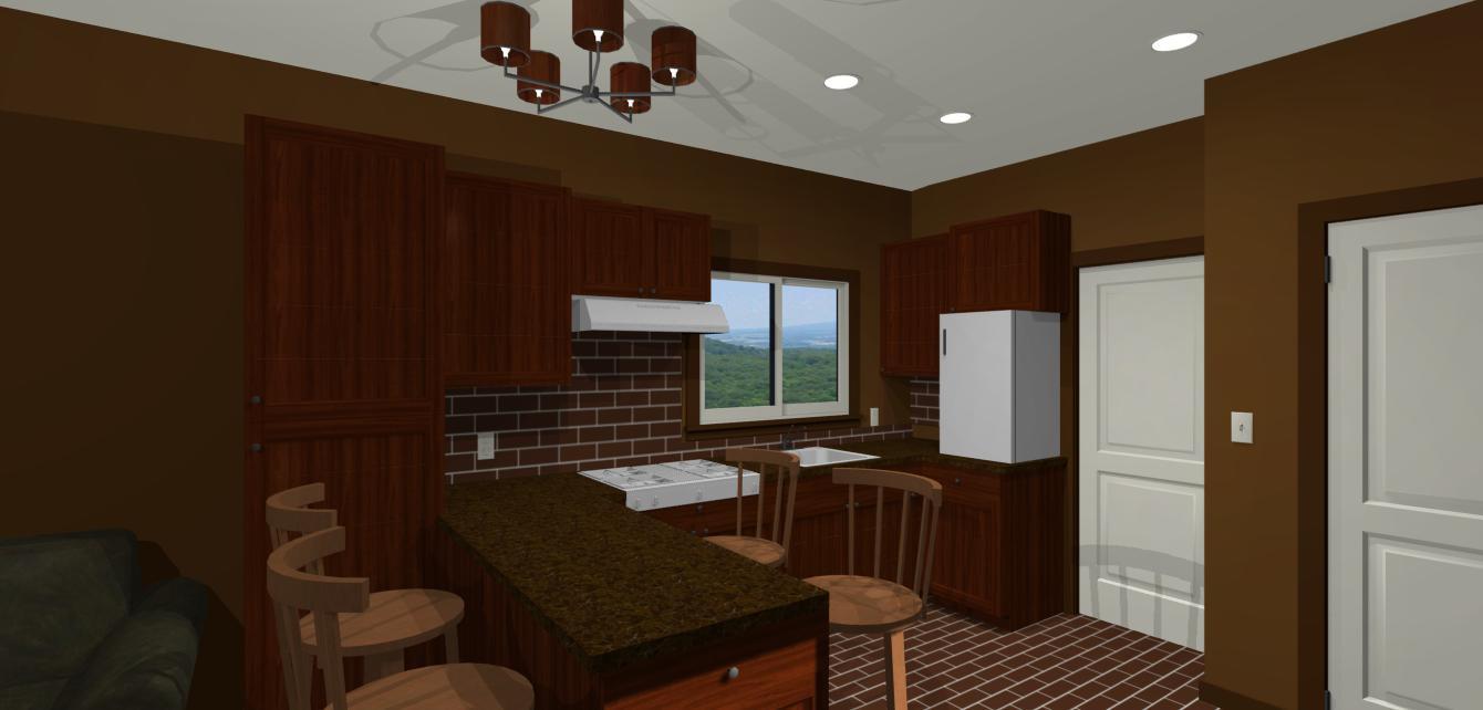 Tiny House Plans 384 sq.ft. outdoor deck FREE SHIPPING