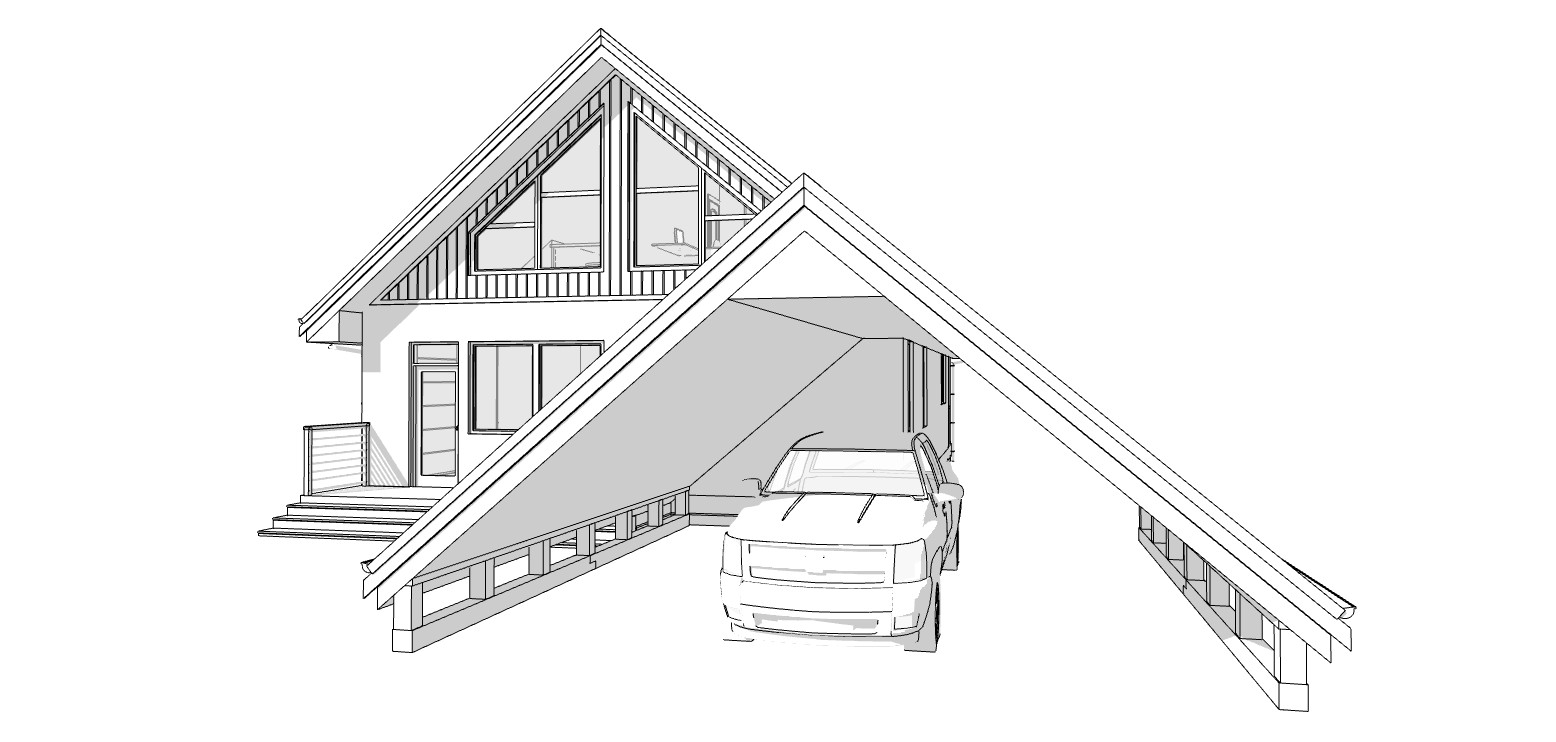 42’x70′ 2 Bed, 2 Bath A-Frame Cabin Architectural Build Plans PDF Download
