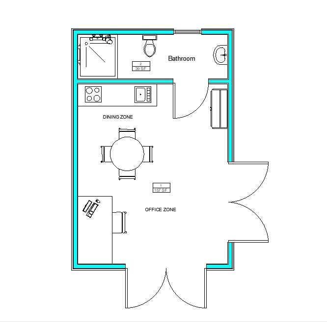 12’x18′ Small Garden house Plans, Backyard Office Blueprints,Tiny house drawings