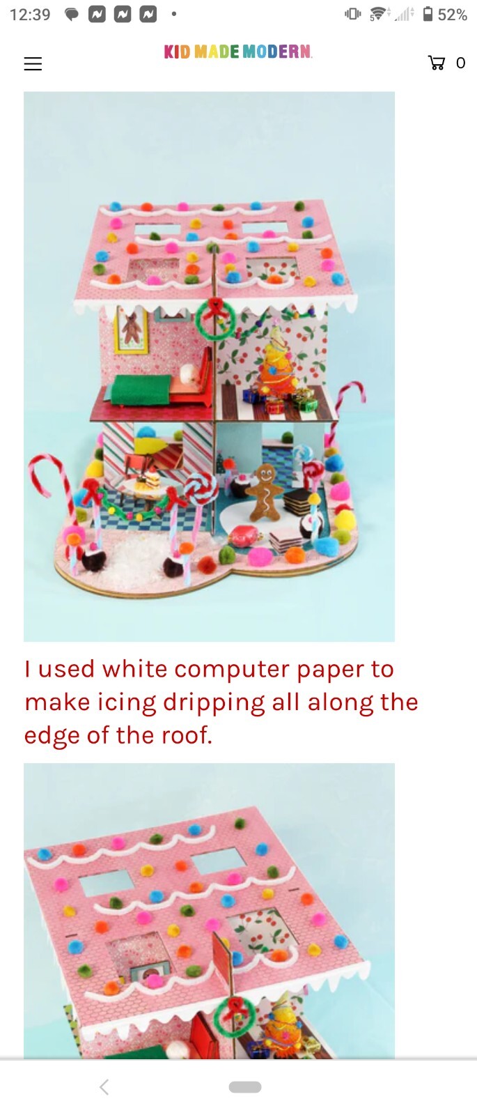 Vintage Kid Made Modern Design Your Own Modern House Craft Kit. Wood & Paper.
