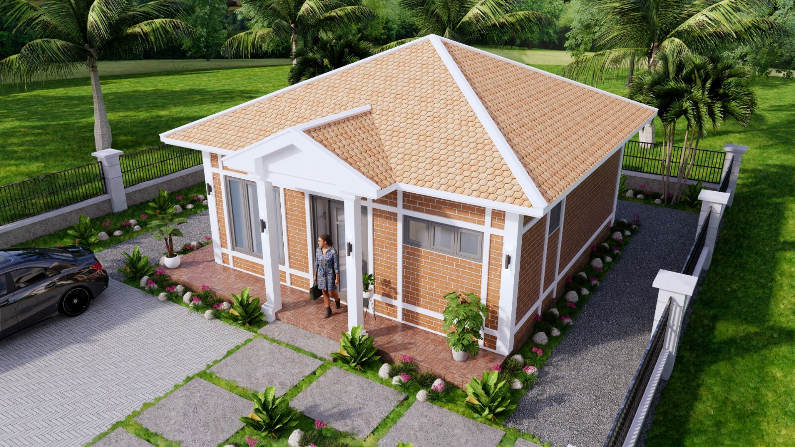 23×26 Feet Tiny House Plans 7×8 Meter 1 Bed 1 Bath Hip Roof PDF (A4 Hard Copy)
