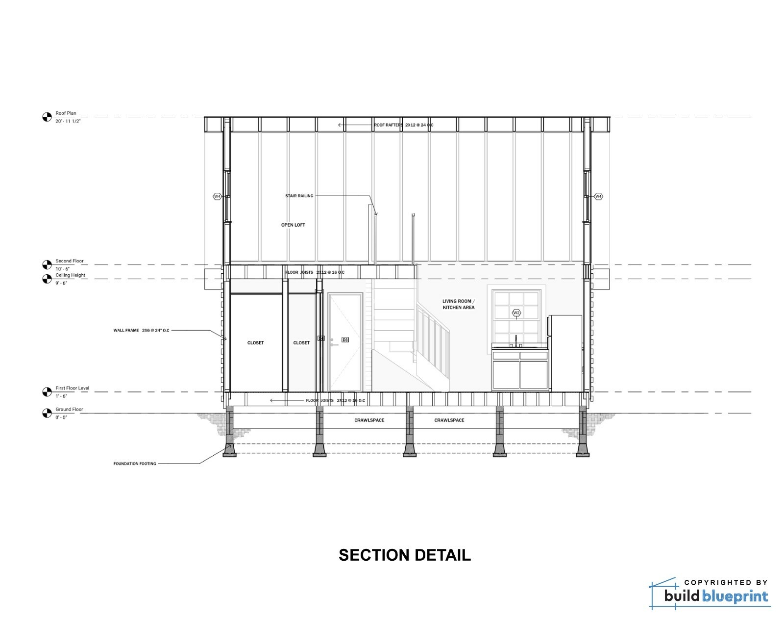 Modern 2 Bedroom Cabin w/ Loft Architectural & Construction Plans – PDF Download