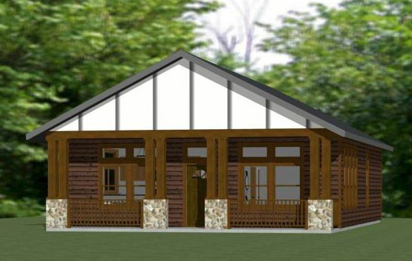 30×40 House — 3 Bedroom 2 Bath — 1,200 sq ft — PDF Floor Plan — Model 3A