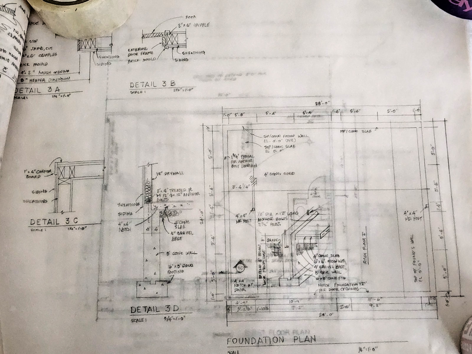 1989 Vintage 2 Story Double Car Garage Addition 18 Page Paper Blueprint Plan