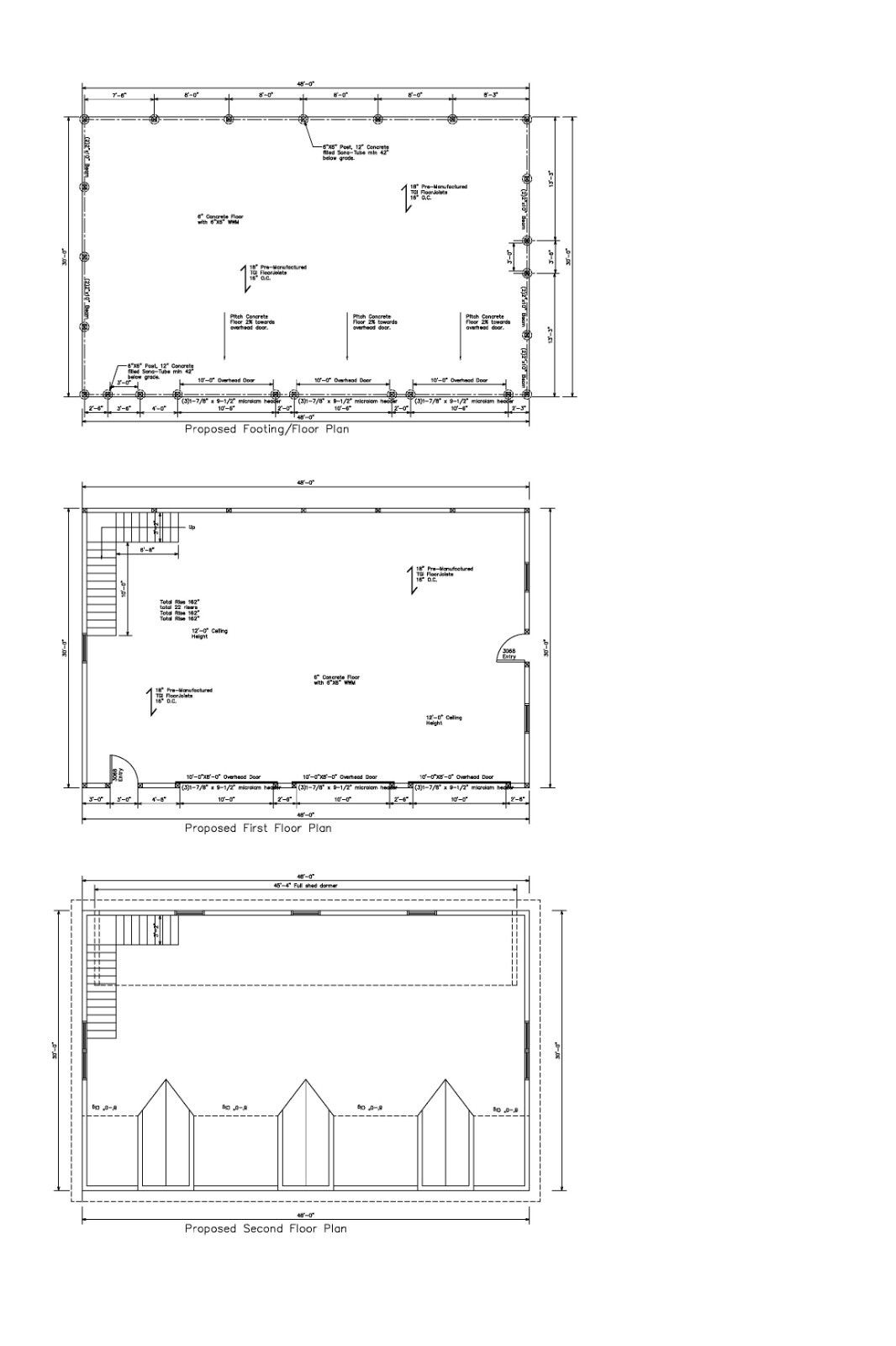 30X48-48X30 GARAGE PLAN GABLE ROOF HIGH CEILING POLE CONSTRUCTION 19-3048-GBL-7