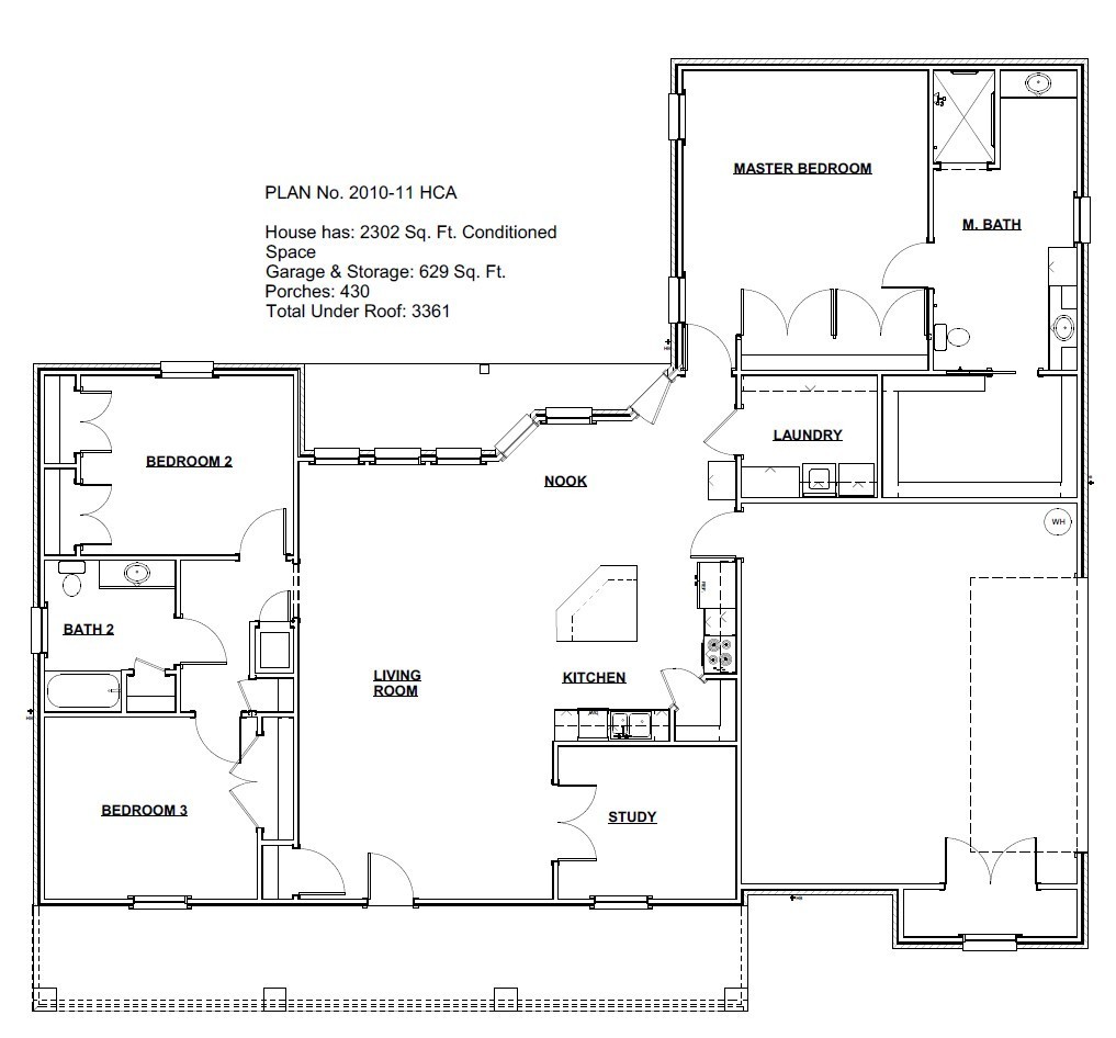 Architectural PLANS ADA Handicap Accessible 3BR Study 2B Home 2302 SF HVAC Sp