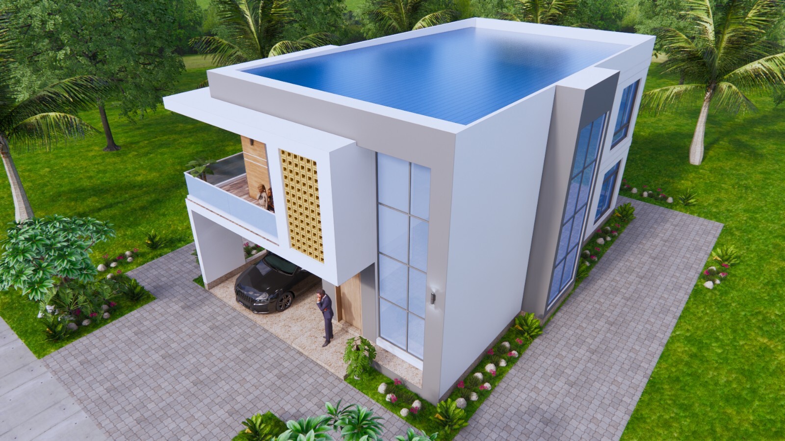 23×39 Feet House Design Plans 7×12 Meter 5 Beds 3 Baths Shed Roof (A4 Hard Copy)