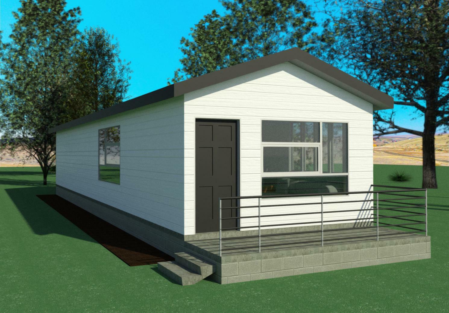 Modern Tiny House Floor Plan – Vaulted Ceiling, 1 Bedroom, 1 Bath with 572 sf.