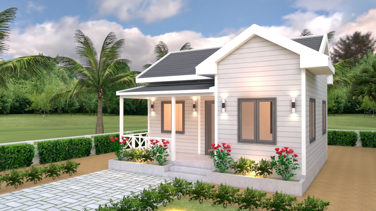 23×20 Feet Tiny House Plans 7×6 Meter One Bedroom Gable Roof Full Plan Hard Copy