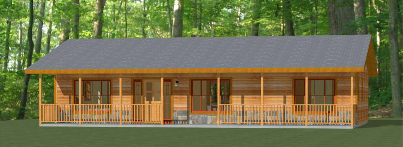 46×24 House – 2 Bedroom 2 Bath – 1,104 sqft – PDF Floor Plan – Model 1A