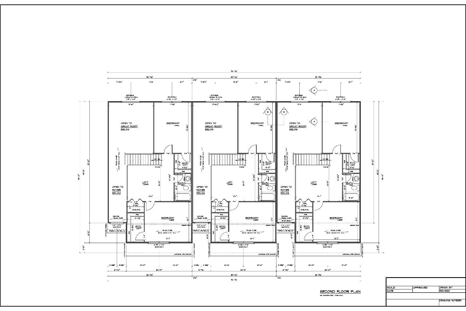 Full Set of Condominium / Triplex building plans 1,379 sq ft
