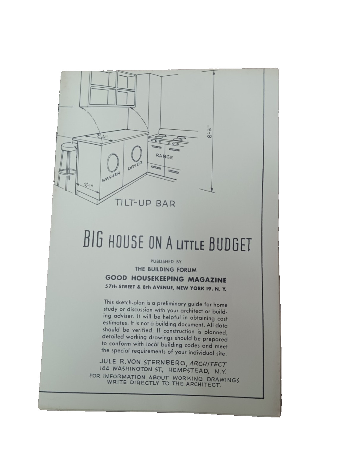 VTG Big House on A Little Budget MCM 1950s Good Housekeeping Floor Plan Ranch