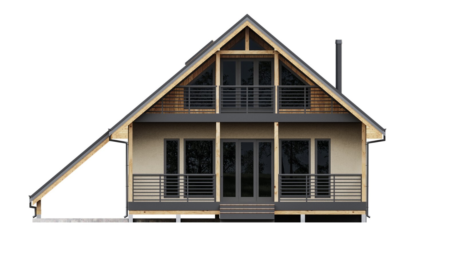 42’x70′ 2 Bed, 2 Bath A-Frame Cabin Architectural Build Plans PDF Download