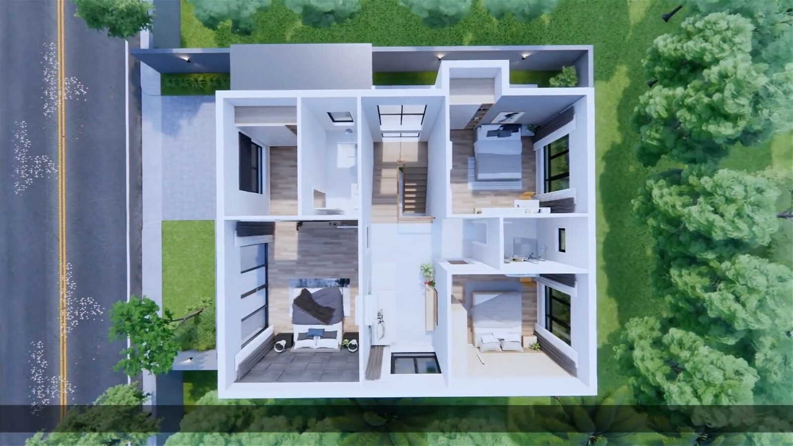 29×39 Feet House Design Plans 8.5×12 Meter 4 Bed 3 Bath Hip Roof (A4 Hard Copy)