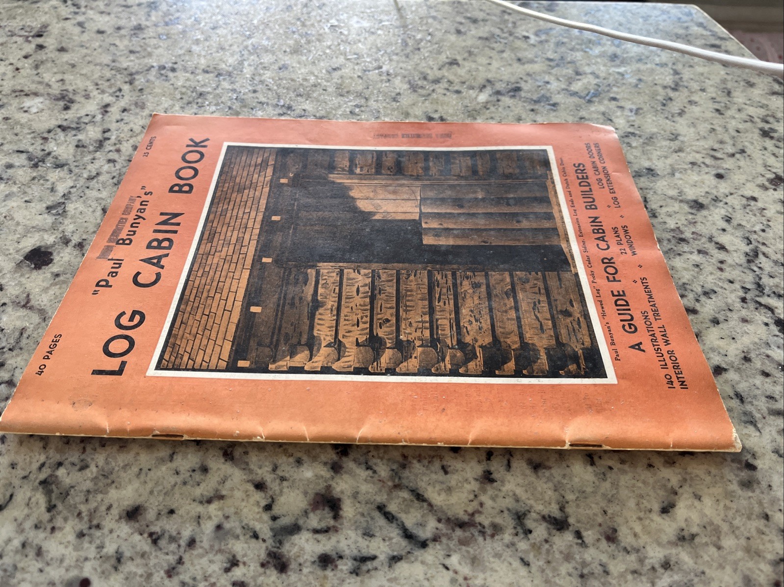 Vintage 1937 Paul Bunyan Log Cabin Plan Guide Cinder Cone Dance Hall Standish CA