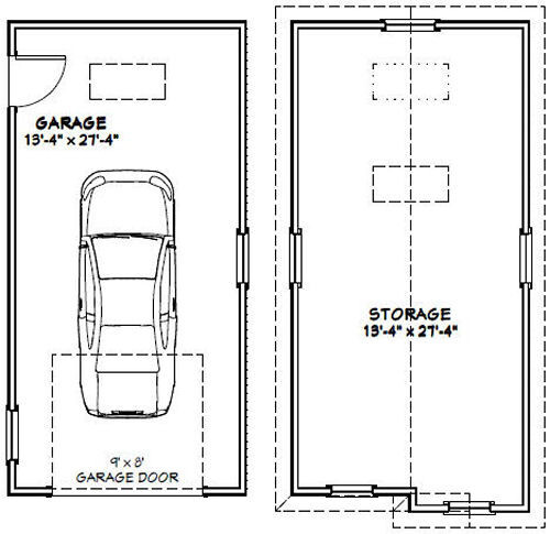 14×28 1-Car Garage — 791 sq ft — PDF Floor Plan — Model 3A