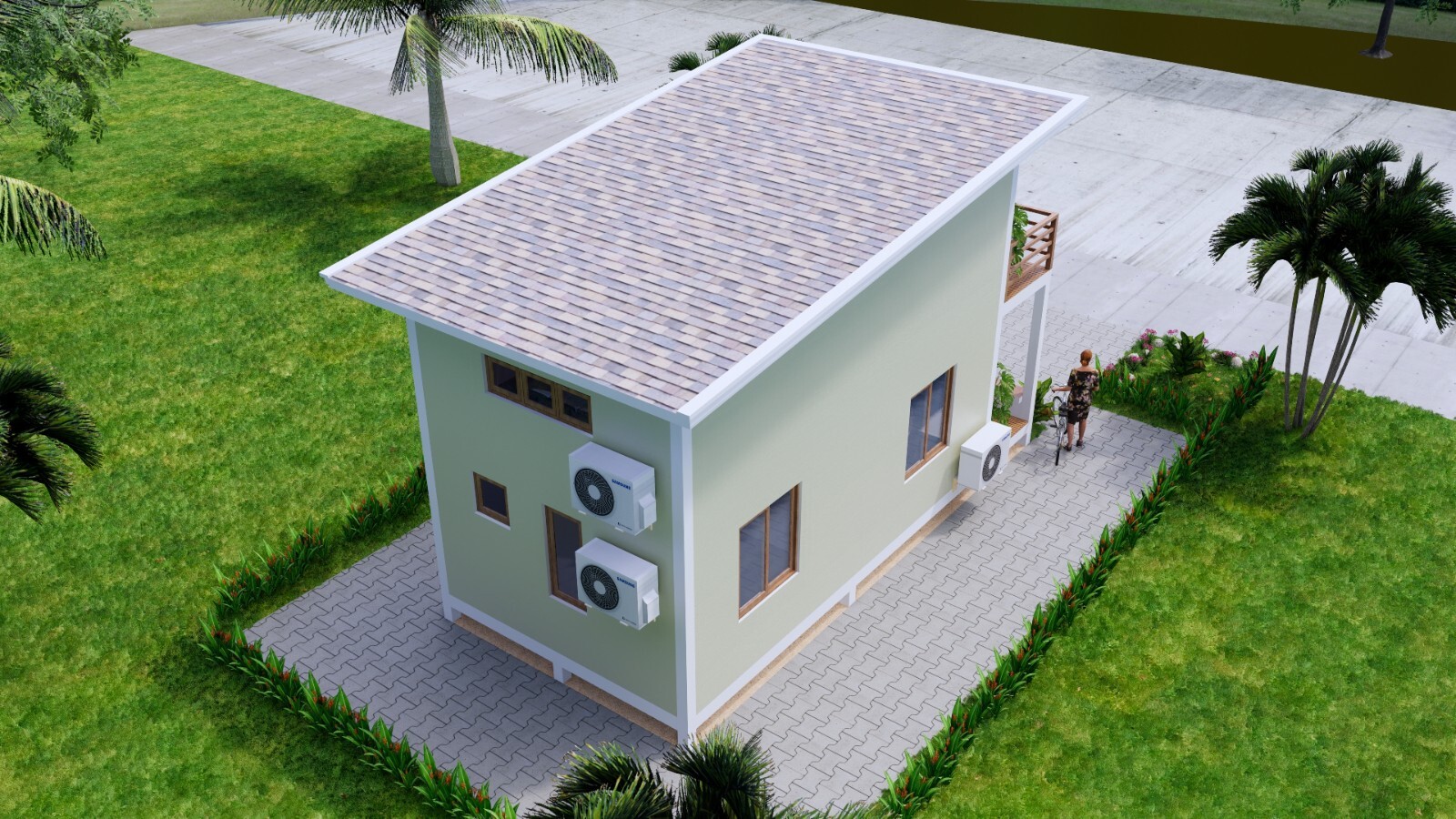 13×23 Feet Small House Design 4×7 Meter 2 Beds 1 Bath Shed Roof (A4 Hard Copy)