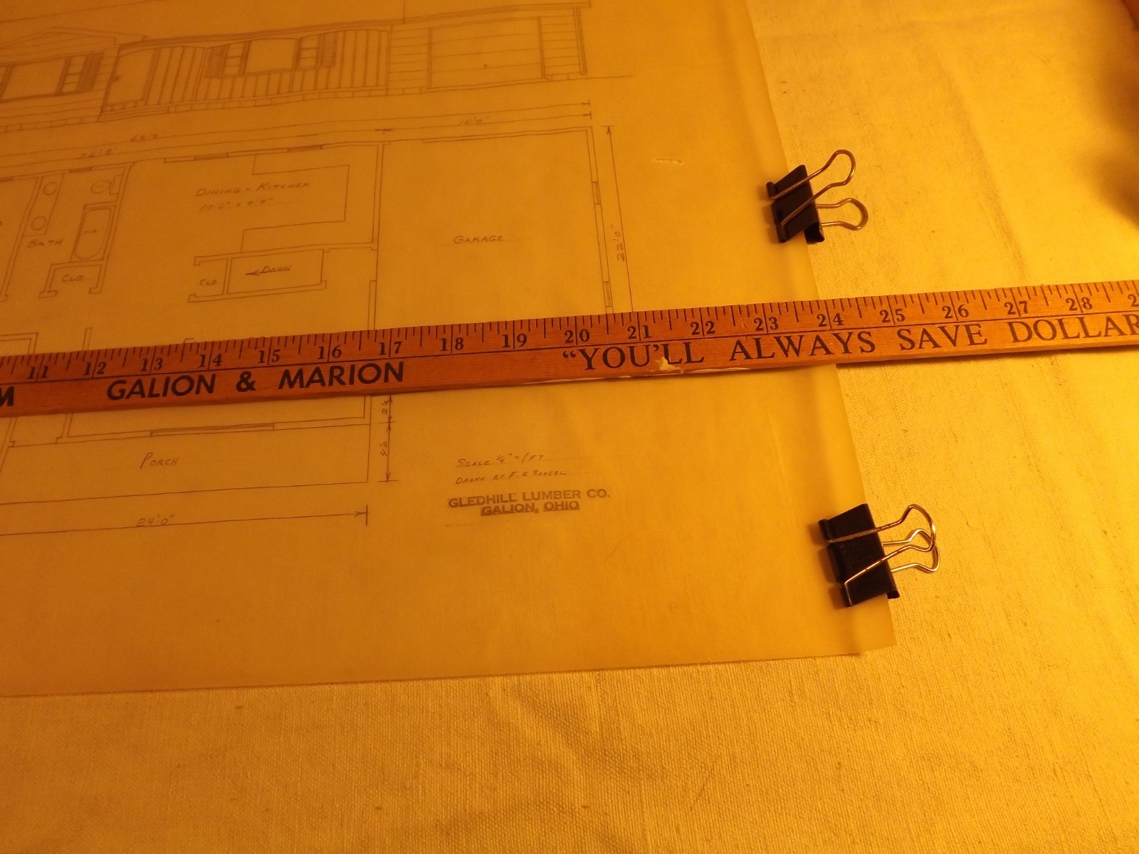 VINTAGE HOUSE BLUEPRINTS #9— 18″ X 24″ SEE PICTURES 2 PAGES