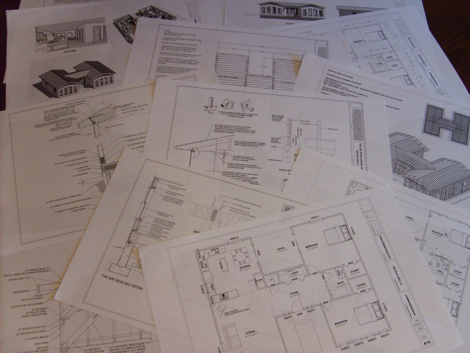 Modern Style House Plans (1300 sq. ft.) Two Bedrooms. One Bath. PDF files.