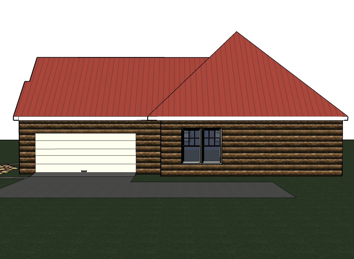 Amanda 1706G-4 log Home, House plan 3 bed room, 2 bath split plan in PDF