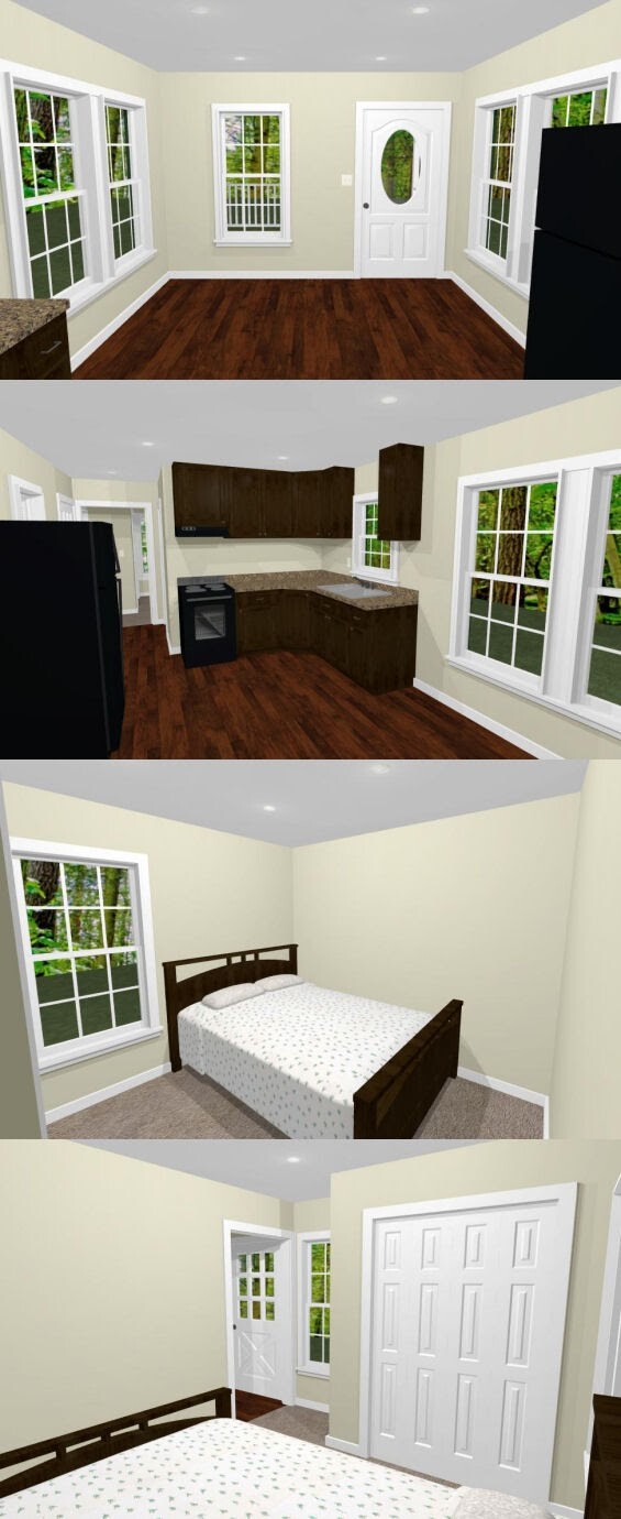 12×32 Tiny House — 384 sq ft — PDF Floor Plan — Model 1C