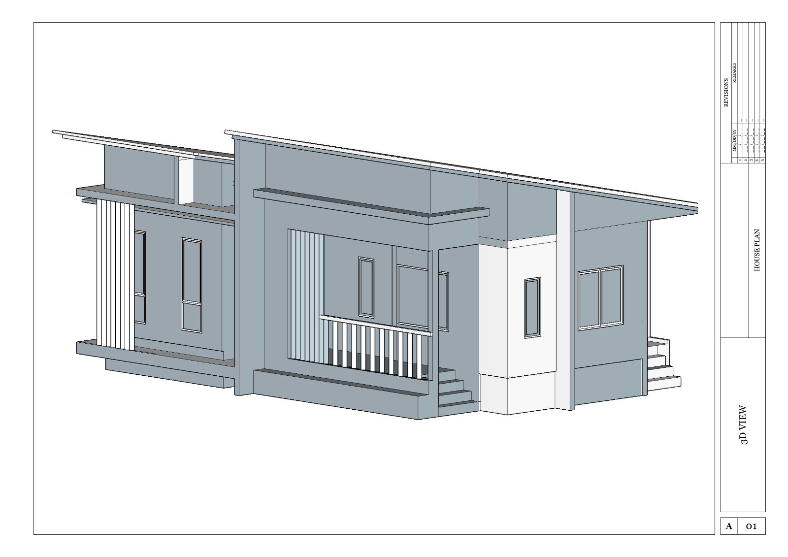 43 x 30 Feet Budget Friendly Single Story House Plan & 3D images , CAD file,PDF