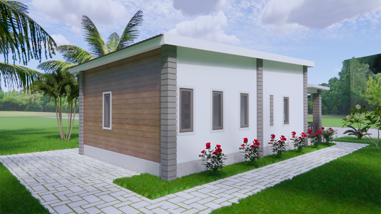 20×36 Feet Small House Design 6×11 Meter 3 Bed 2 Bath Shed Roof (A4 Hard Copy)