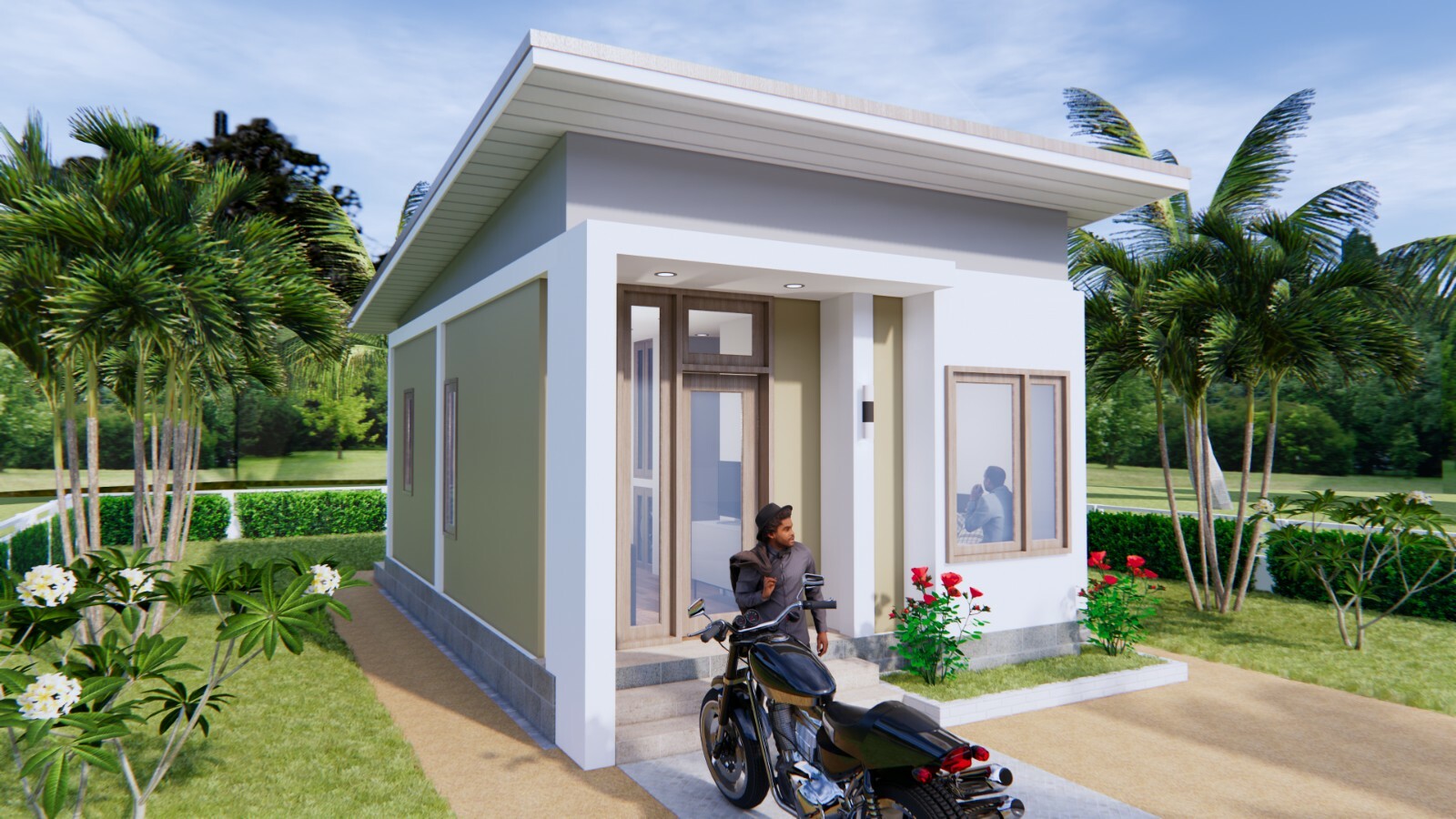 Small House Design 5×7 Meters 16×23 Feet 2 Beds 1 Bath Shed Roof (A4 Hard Copy)