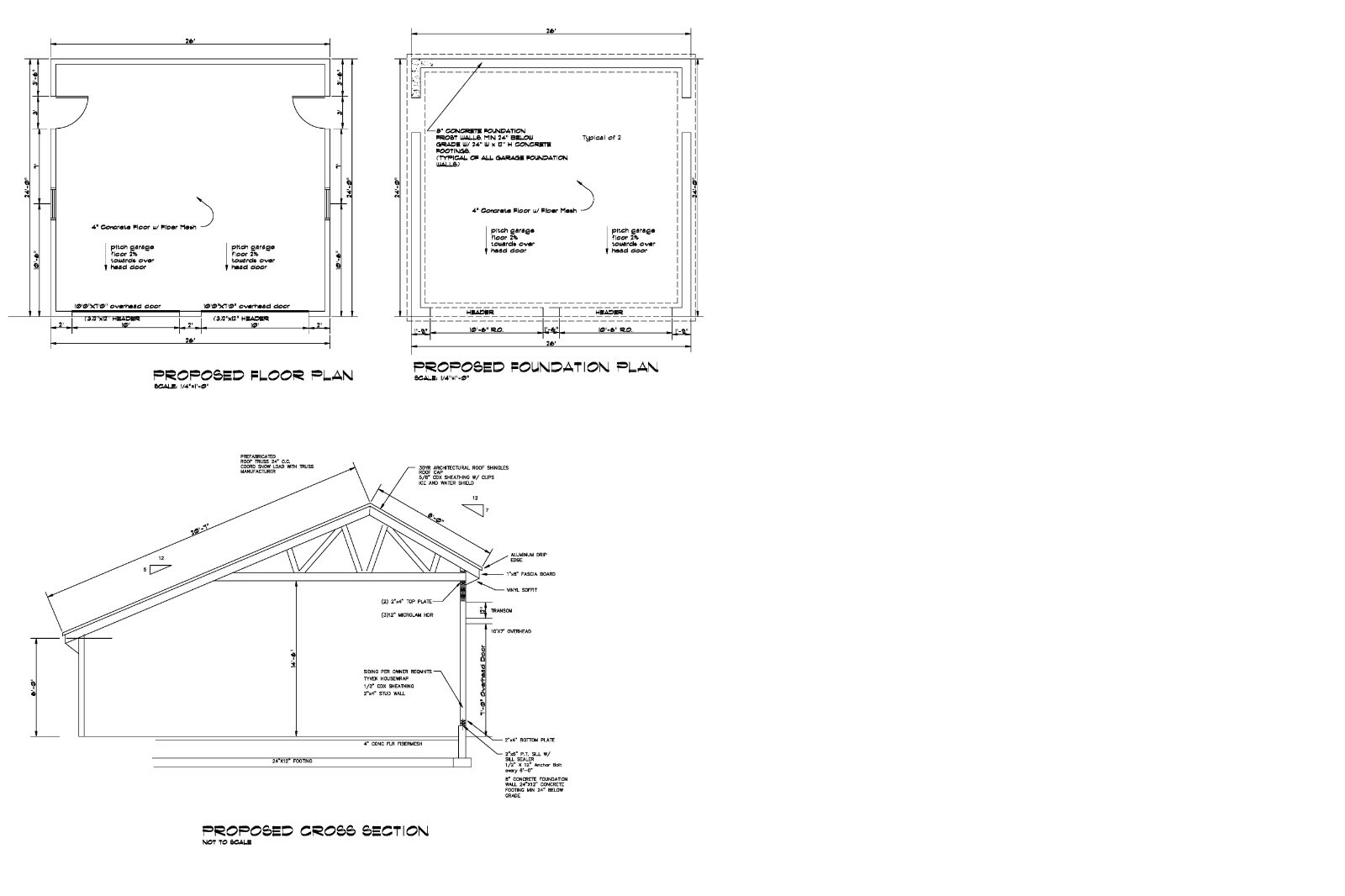 24’X26′- 26’X24′ SALT BOX 2 CAR GARAGE PLANS POLE BARN GARAGE PLAN 17-2426-SB-1