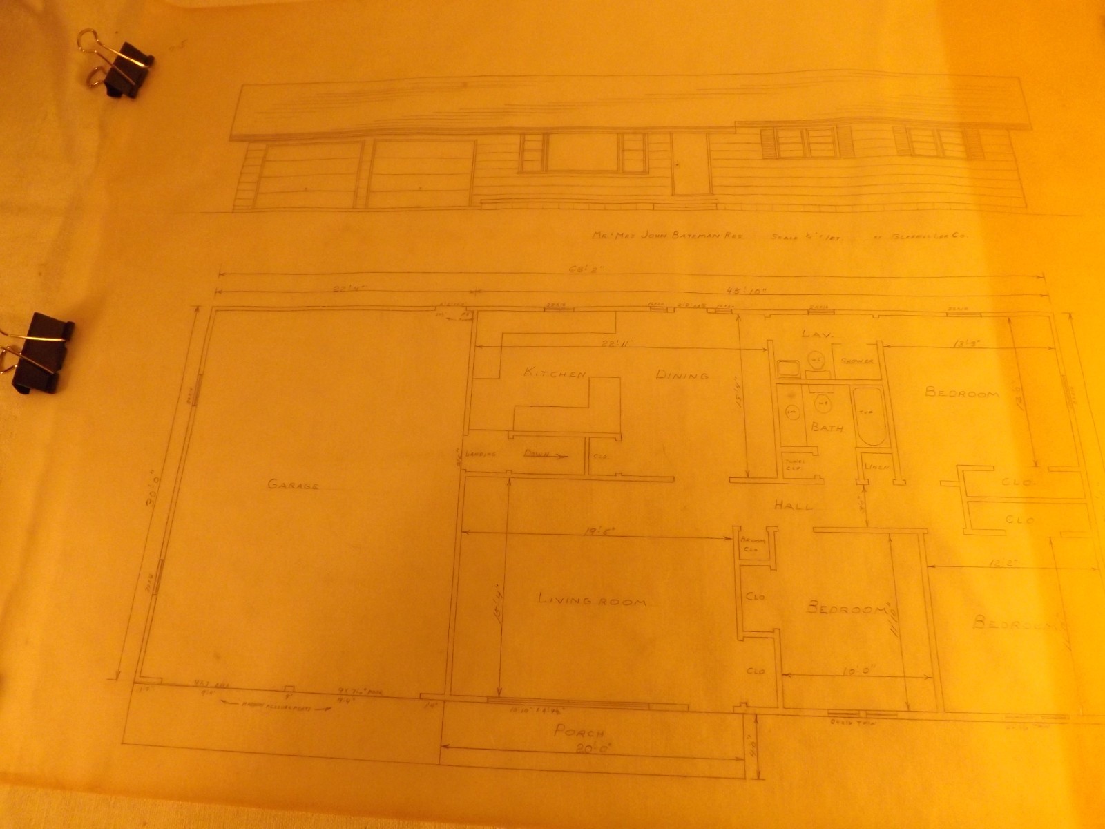 VINTAGE HOUSE BLUEPRINTS #9— 18″ X 24″ SEE PICTURES 2 PAGES