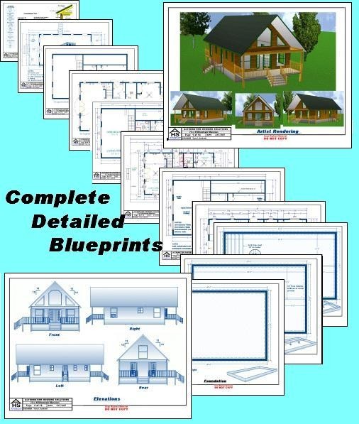 24x40MM Cabin w/Loft Plans Package, Blueprints, Material List