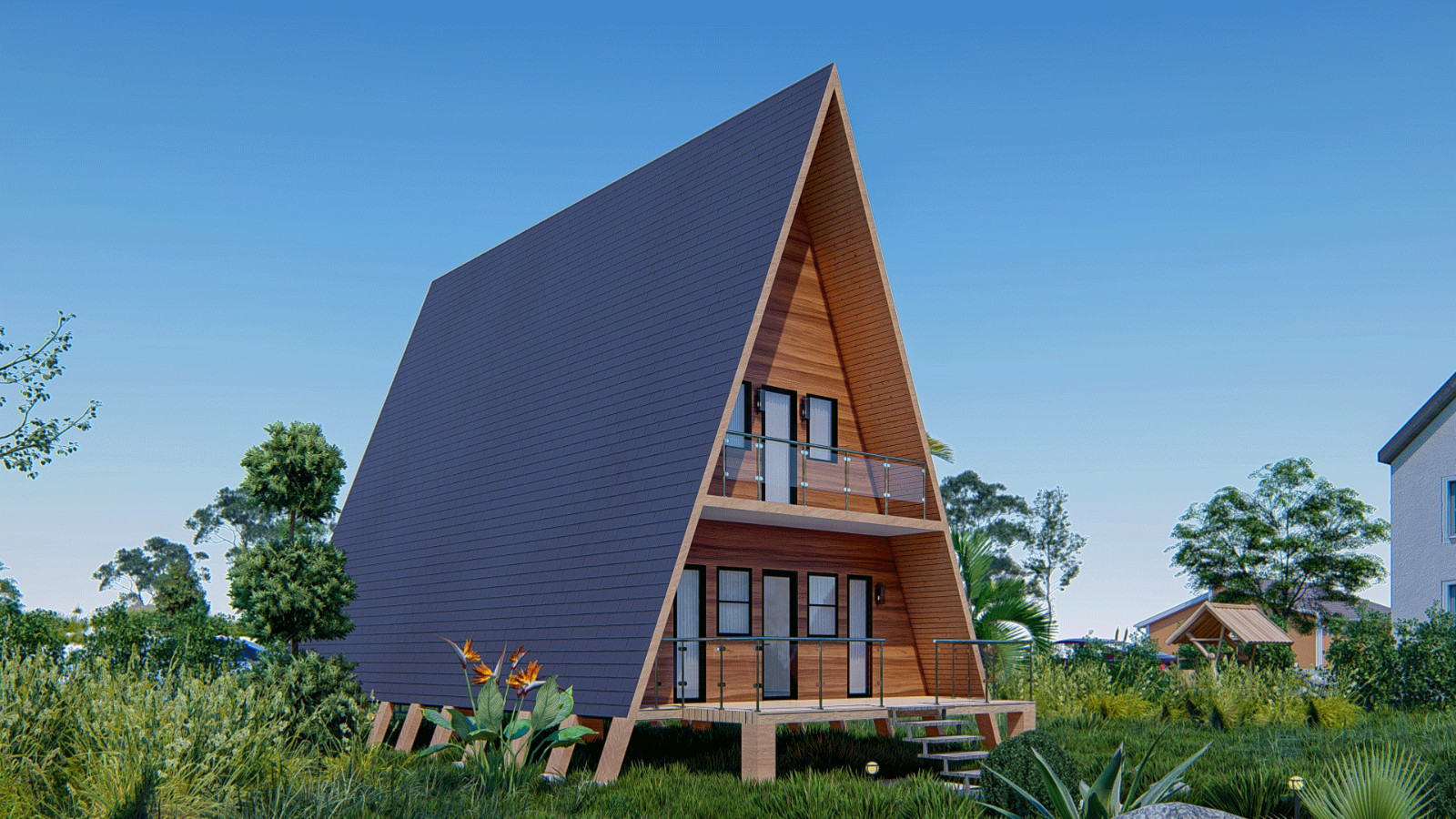 36’x20′ A-Frame Cabin Plans with Loft – Detailed Floor Plans and More