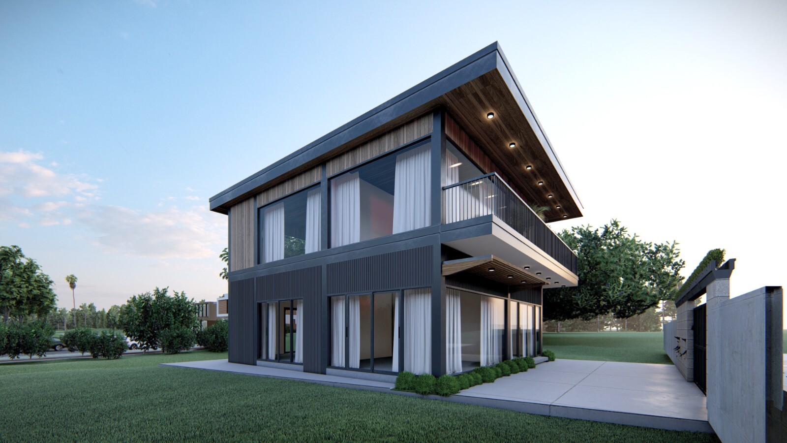 Modern 2-Storey Villa Design with Landscape | SketchUp + PNG Render | Mee Studio