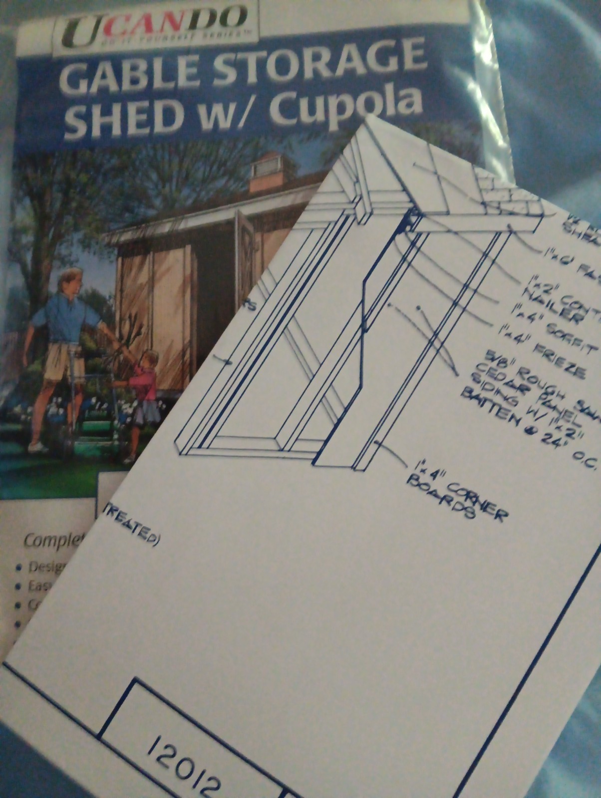 UCANDO~Do-It-Yourself-Series~Gable Storage Shed w/Cupola~12’x10’~Pattern~NEW!