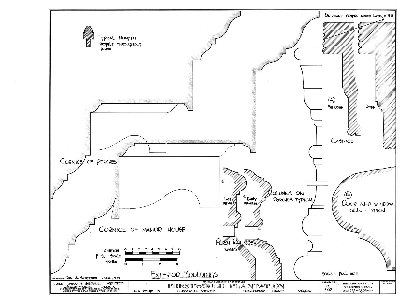 Architectural Home Plans, Prestwould Virginia Plantation Mansion w/ cottages