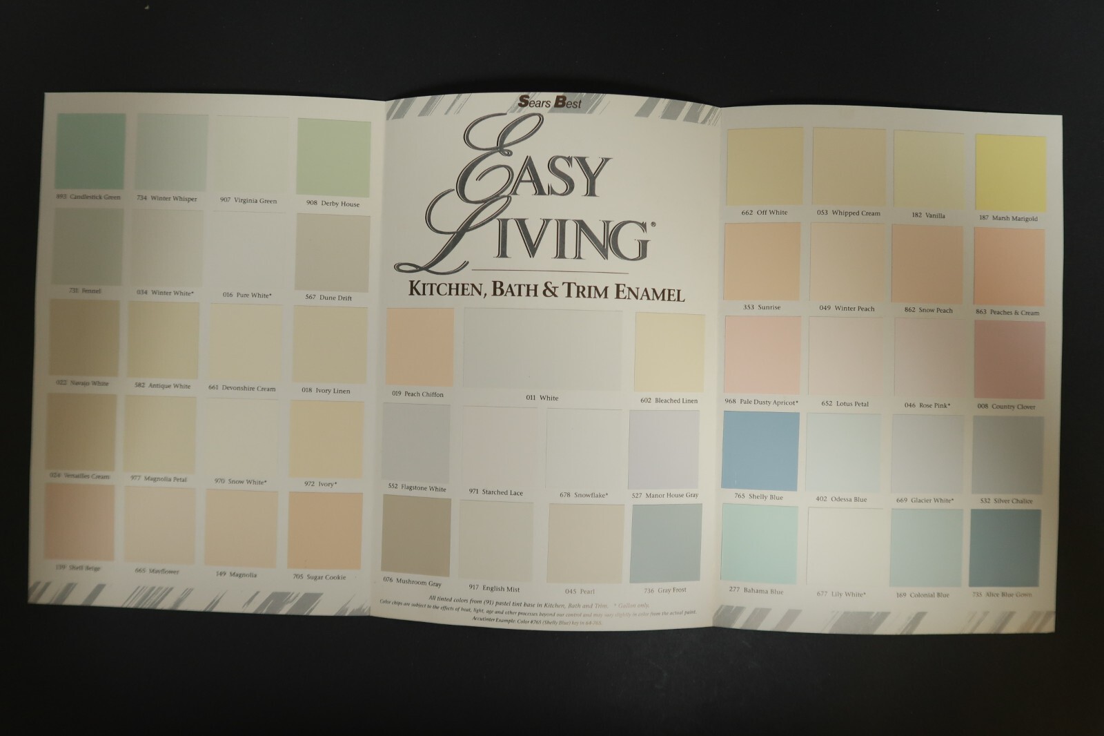 Easy Living Sears Best Kitchen Bath Trim Enamel Interior Color Selections Chart