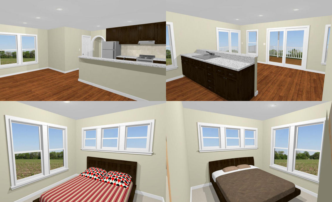 20×32 House — 2 Bedroom — 808 sqft — PDF FloorPlan — Model 6Q