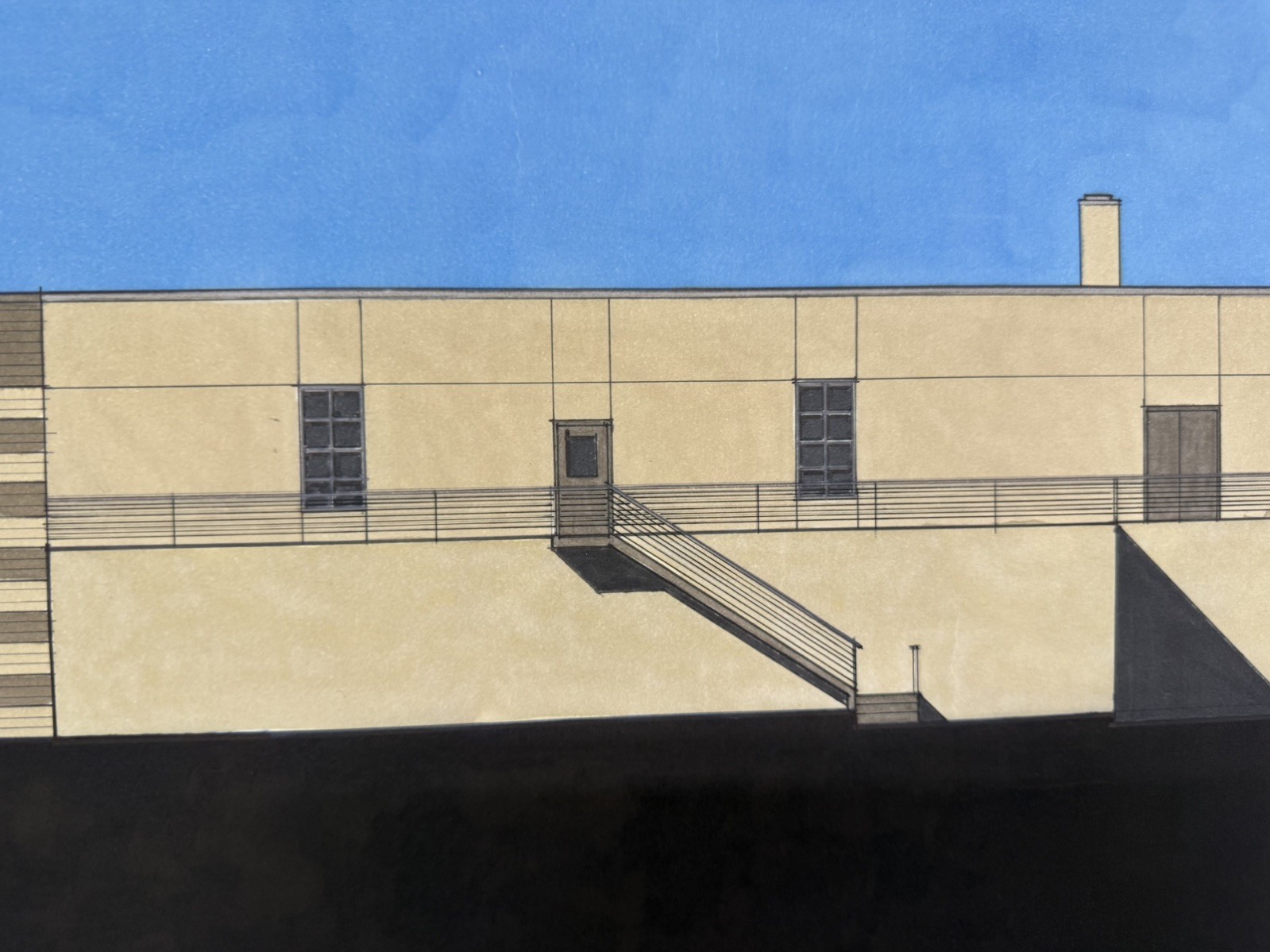 Modernist Architectural Elevation Prints Set of 7 Large 30×40 Paper Drawings