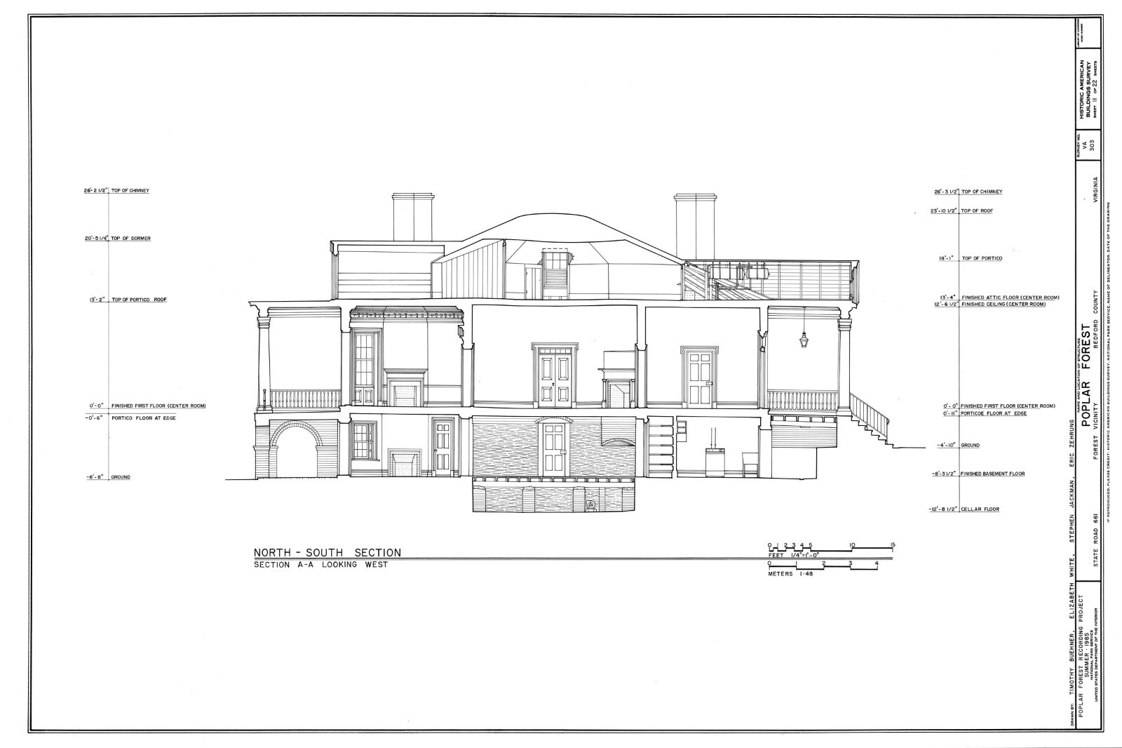 Poplar Forest by Thomas Jefferson, octagon Colonial country house detailed plans