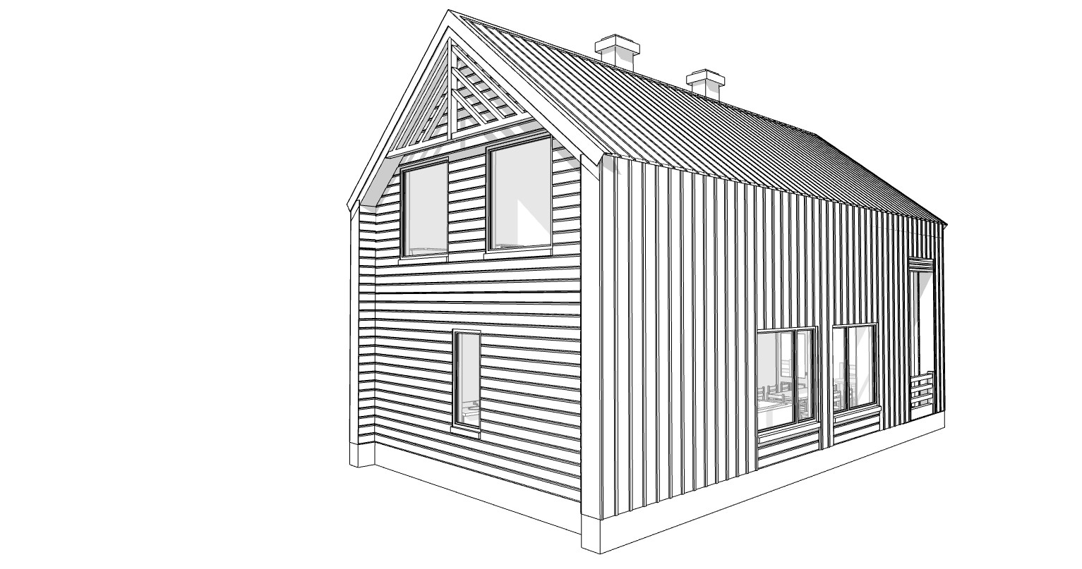 29’x44’ 3 Bed, 3 Bath Premium Barnhouse Architectural Build Plans PDF.