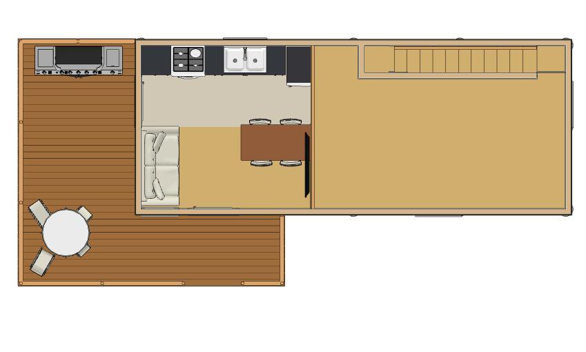 567sqft-12’x31′ – 2bedrms1baths w/loft–Tiny House – ala cart