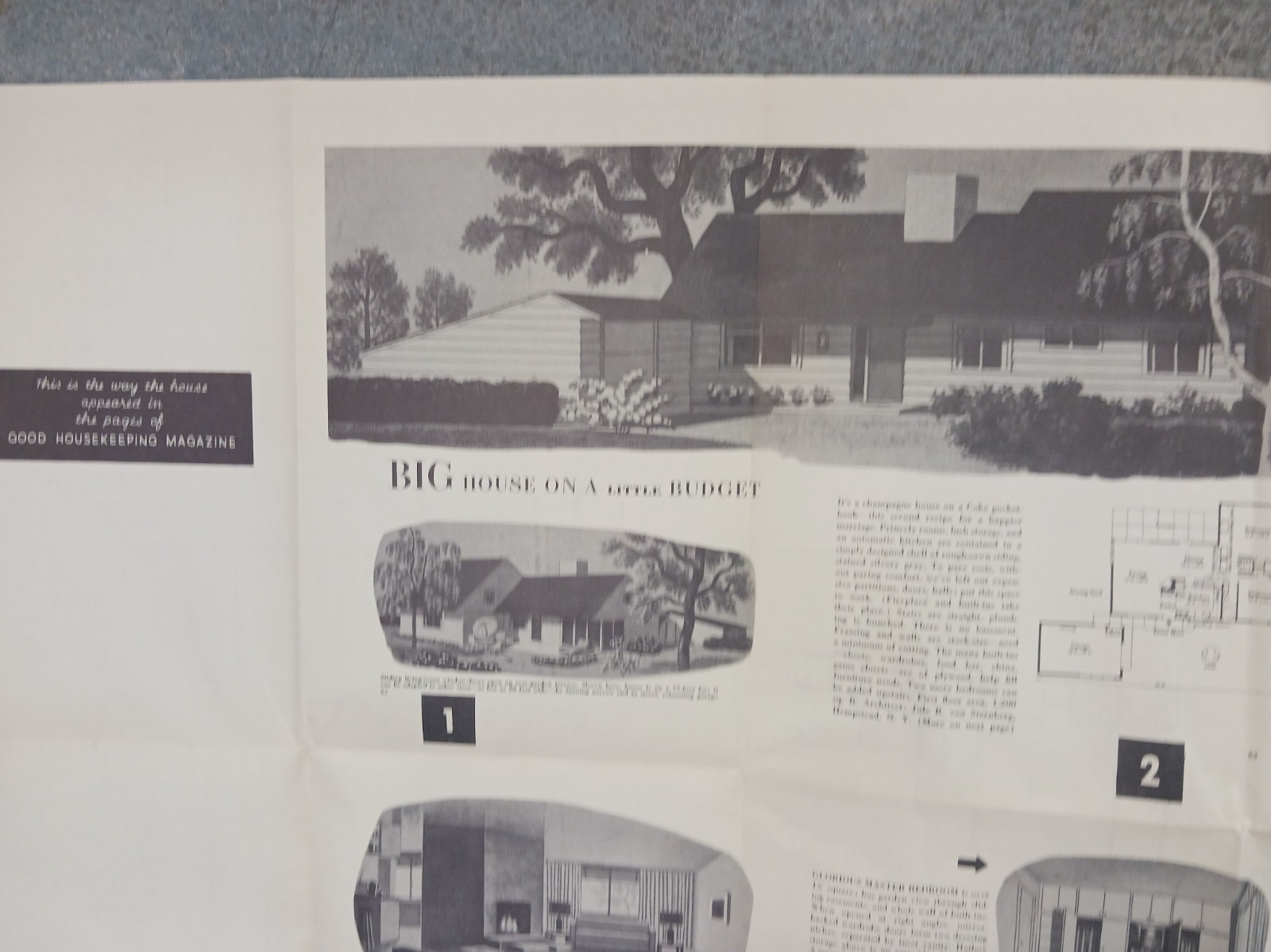 VTG Big House on A Little Budget MCM 1950s Good Housekeeping Floor Plan Ranch