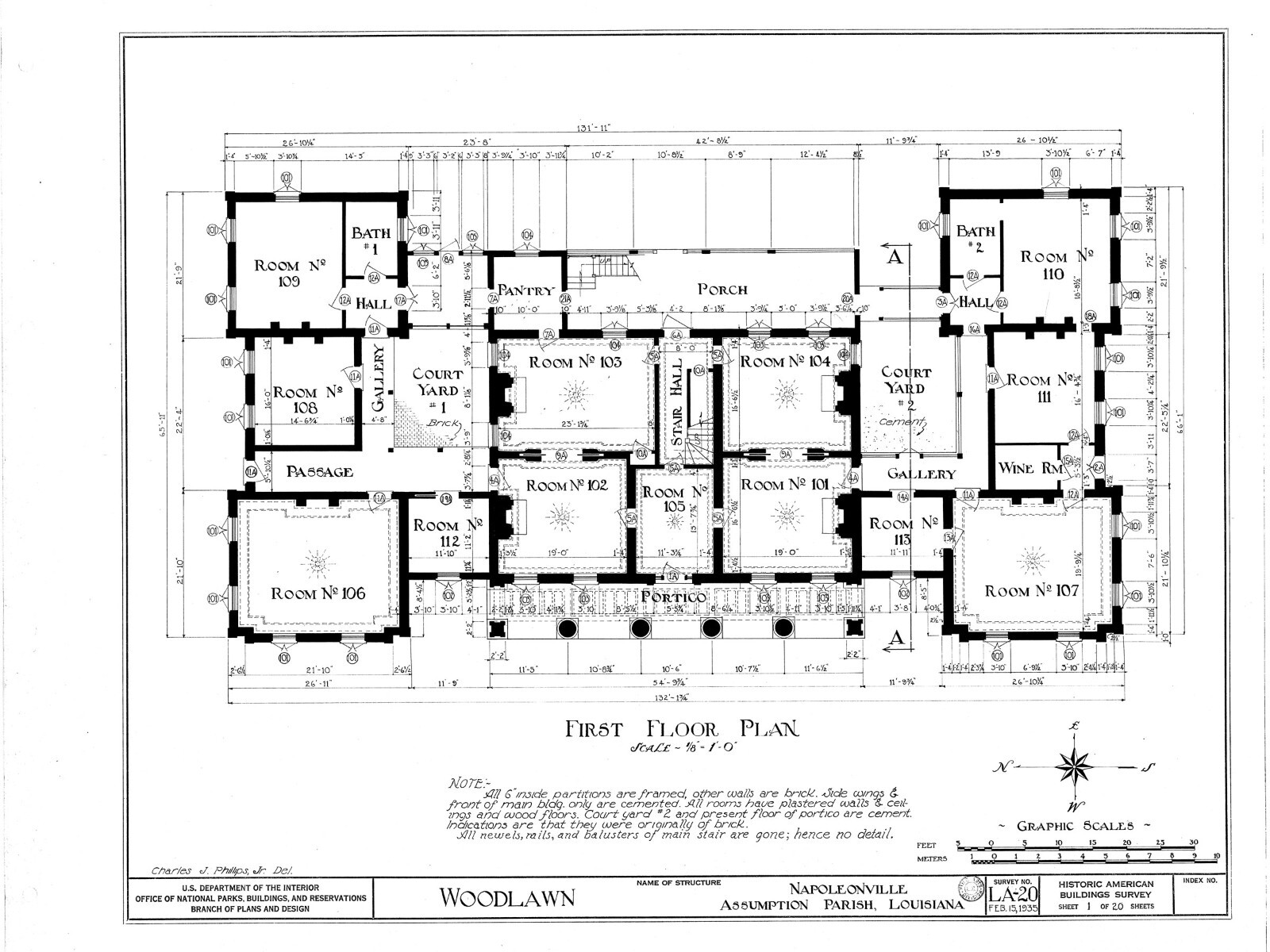 Woodlawn Plantation, LA, architectural plans, traditional southern style home