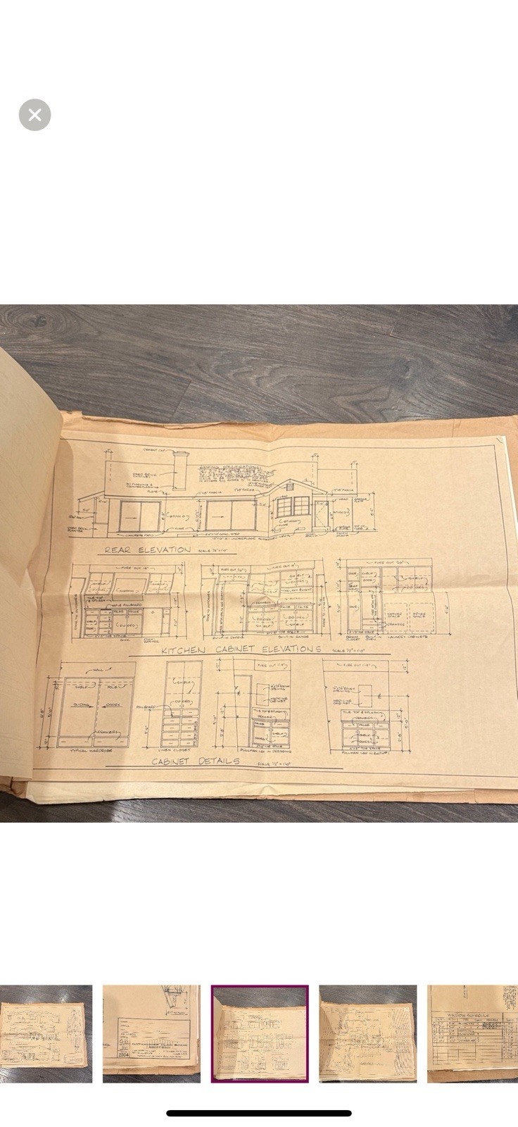 vintage set of 7 blueprint sheets from nationwide plan book company