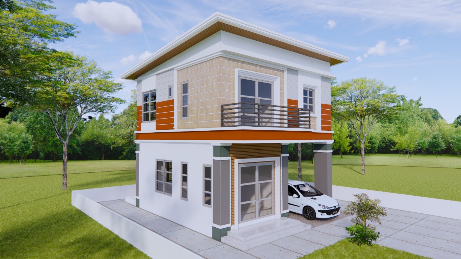 23×23 Feet House Plan 7×7 Meter 3 Bed 3 Bath Shed Roof PDF Plan (A4 Hard Copy)