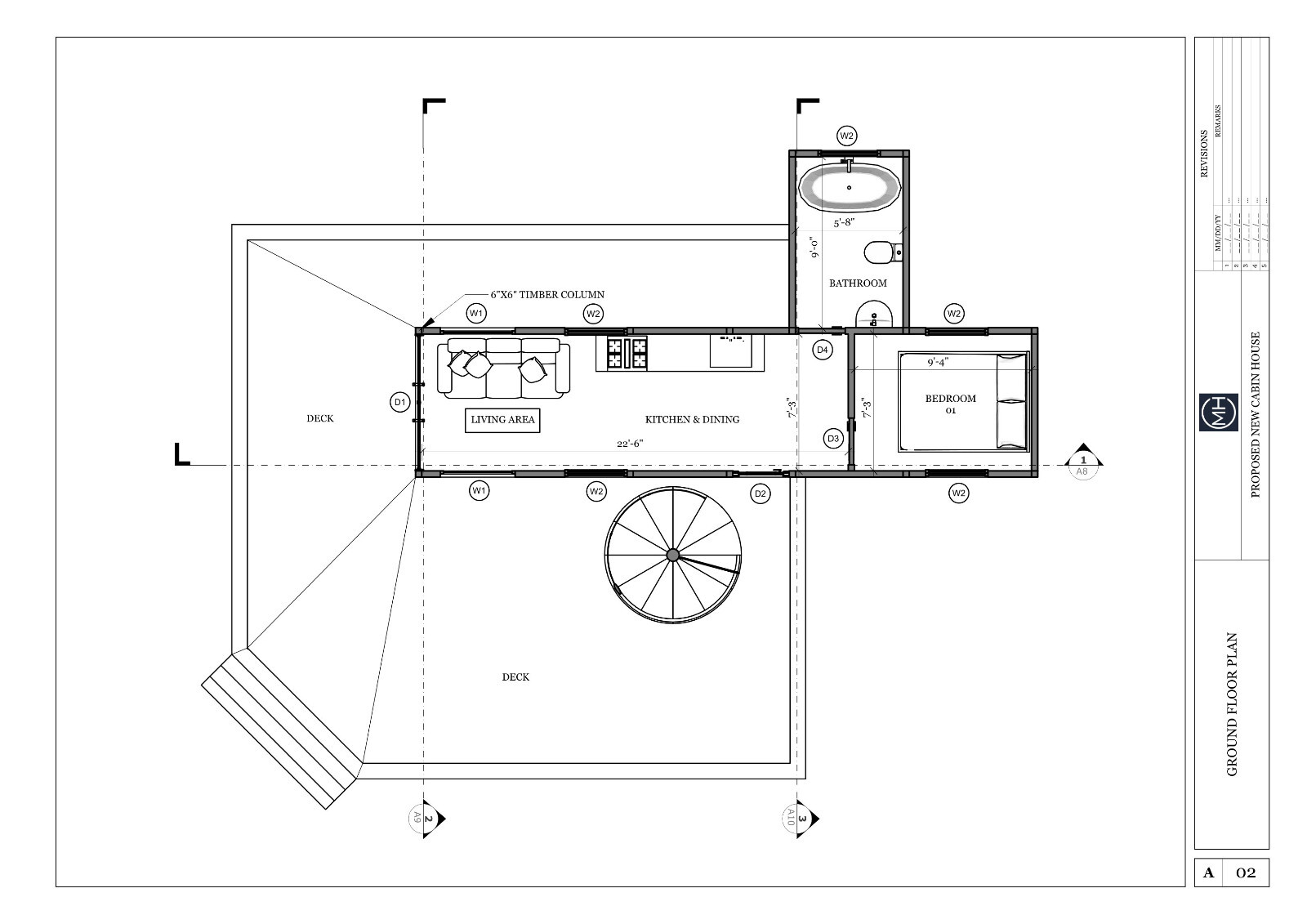 Modern Two Story Cabin House Plan 3D images DWG CAD File And PDF For Blueprint