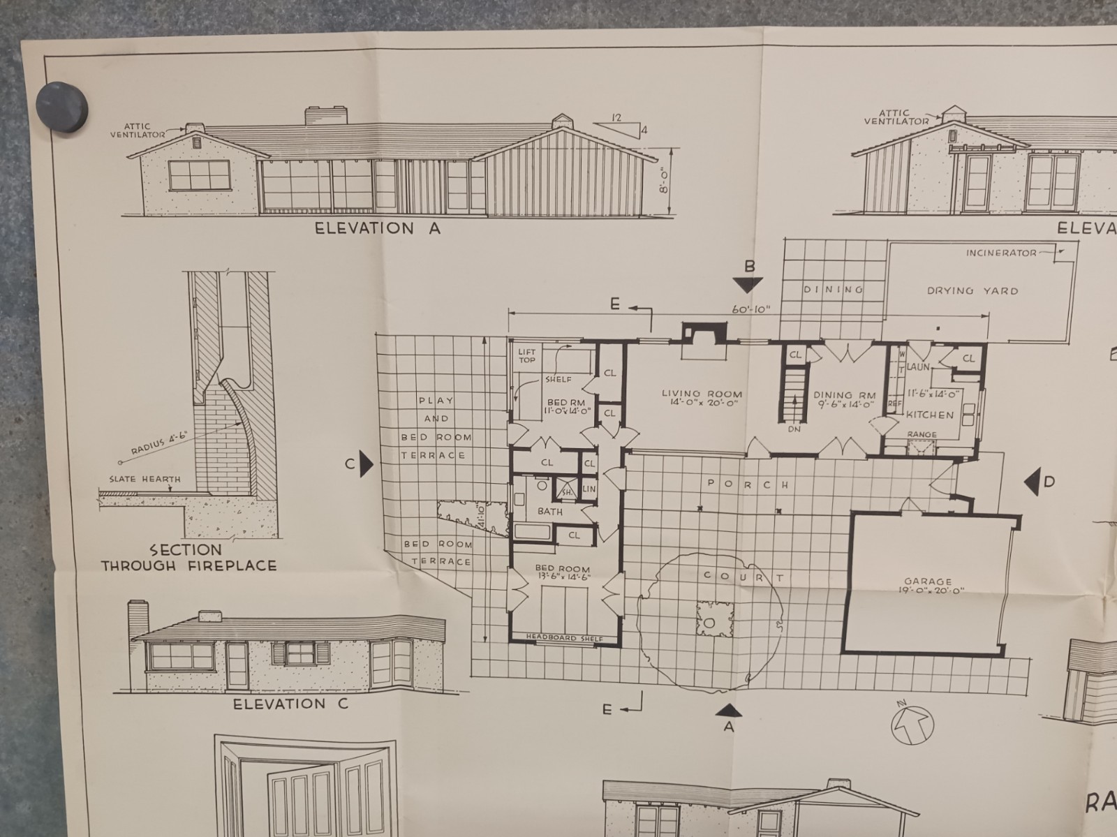 VTG 1950s Ranch Cottage Good Housekeeping Floor Plan MCM Cliff May Mid Century
