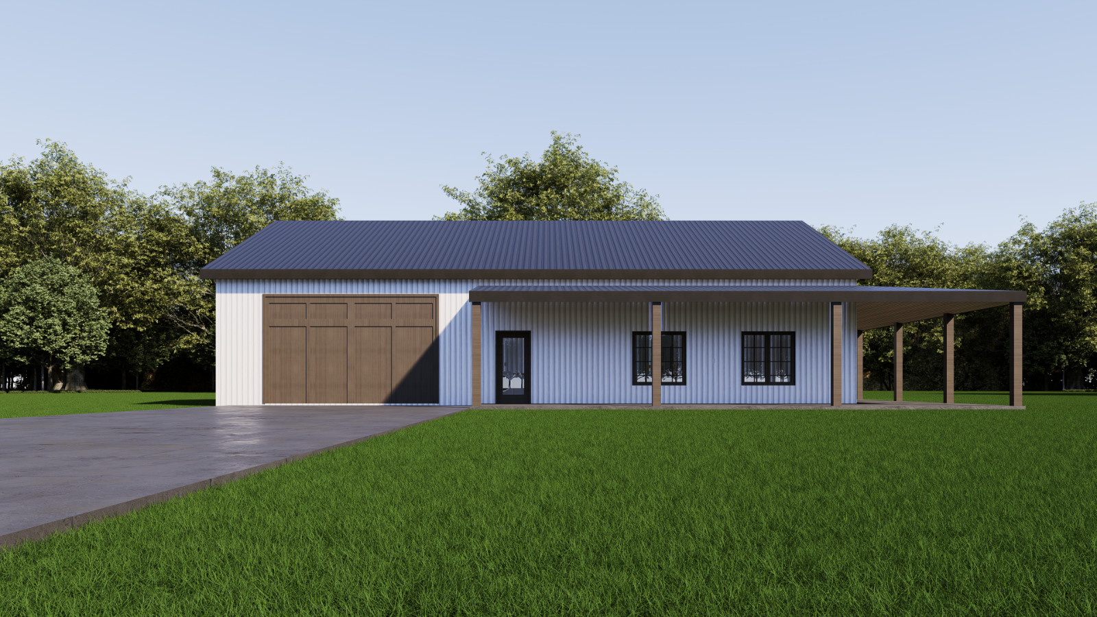 House Plan, 2 Bedroom 2 Bath with Porch & Garage, 40’x60′ floor plan | PDF